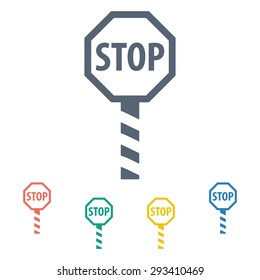 vector illustration of modern b lack icon stop