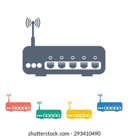 vector illustration of modern b lack icon router