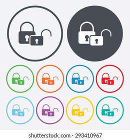 vector illustration of modern b lack icon lock