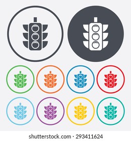 vector illustration of modern b lack icon traffic light