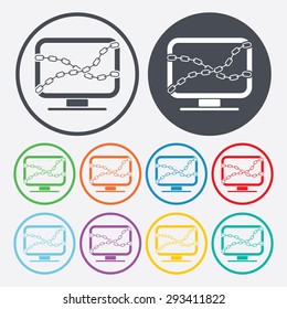 vector illustration of modern b lack icon monitor