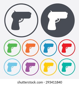 vector illustration of modern b lack icon gun