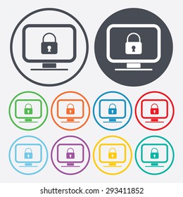 vector illustration of modern b lack icon monitor