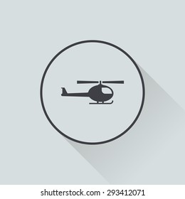 vector illustration of modern b lack icon helicopter