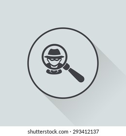 vector illustration of modern b lack icon police