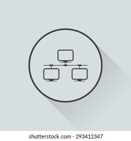 vector illustration of modern b lack icon network