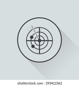 vector illustration of modern b lack icon radar