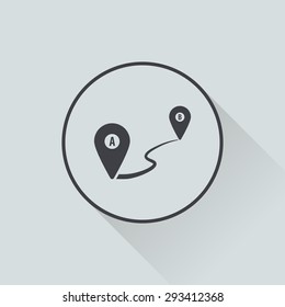 vector illustration of modern b lack icon marker