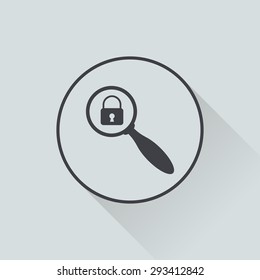 vector illustration of modern b lack icon lock