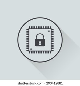 vector illustration of modern b lack icon cpu