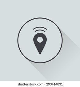 vector illustration of modern b lack icon marker