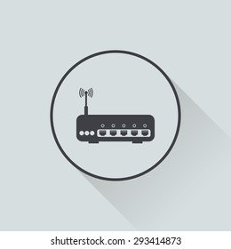 vector illustration of modern b lack icon router