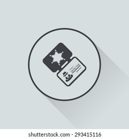 vector illustration of modern b lack icon police