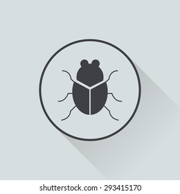 vector illustration of modern b lack icon virus