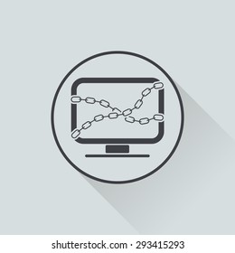vector illustration of modern b lack icon monitor