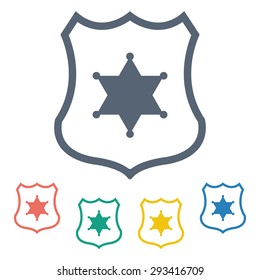 vector illustration of modern b lack icon police