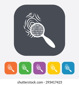 vector illustration of modern b lack icon fingerprint