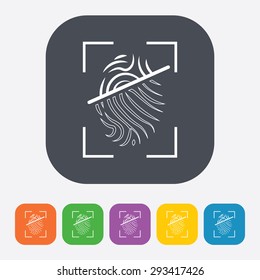 vector illustration of modern b lack icon fingerprint
