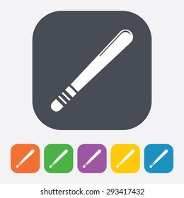 vector illustration of modern b lack icon baton protection