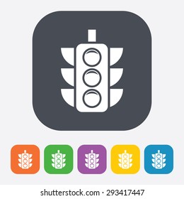 vector illustration of modern b lack icon traffic light