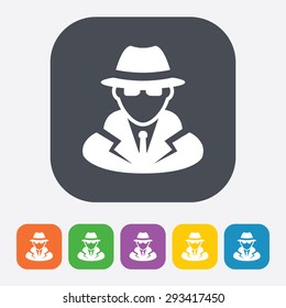 vector illustration of modern b lack icon detective