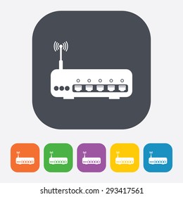 vector illustration of modern b lack icon router