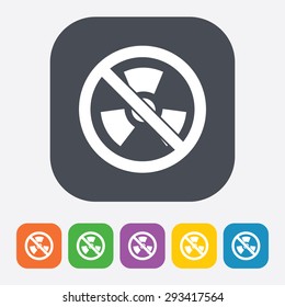 vector illustration of modern b lack icon radiation