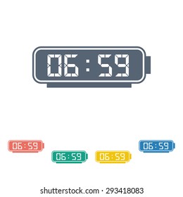 vector illustration of modern b lack icon alarm clock vector illustration of modern b lack icon alarm clock