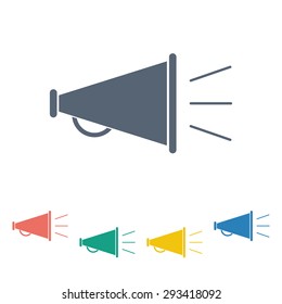 vector illustration of modern b lack icon horn