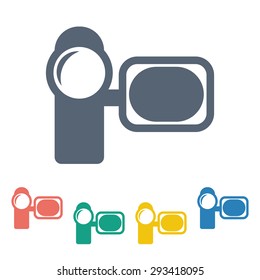 vector illustration of modern b lack icon camcorder
