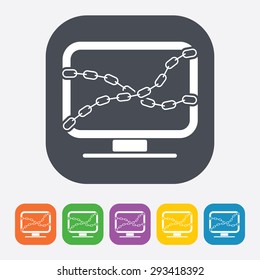 vector illustration of modern b lack icon monitor