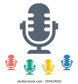 vector illustration of modern b lack icon microphone