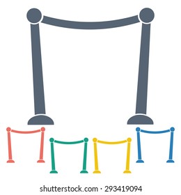 vector illustration of modern b lack icon red carpet