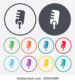 vector illustration of modern b lack icon microphone