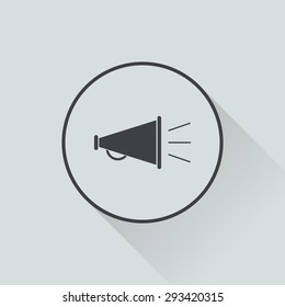 vector illustration of modern b lack icon horn