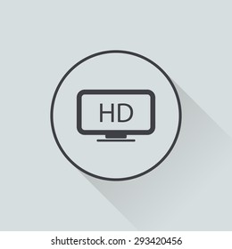 vector illustration of modern b lack icon monitor