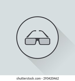 vector illustration of modern b lack icon glasses 3d