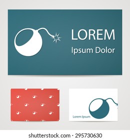 vector illustration of modern b lack icon bomb