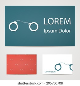 vector illustration of modern b lack icon police handcuffs