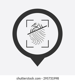 vector illustration of modern b lack icon fingerprint