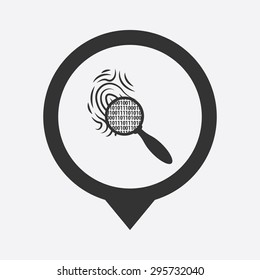 vector illustration of modern b lack icon fingerprint