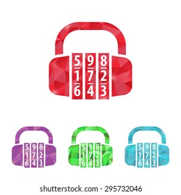 vector illustration of modern b lack icon lock