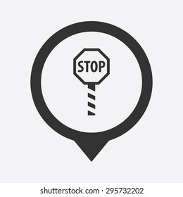 vector illustration of modern b lack icon stop
