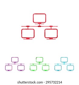 vector illustration of modern b lack icon network