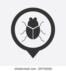 vector illustration of modern b lack icon virus