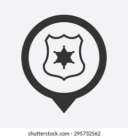 vector illustration of modern b lack icon police