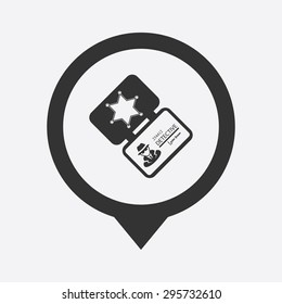 vector illustration of modern b lack icon police