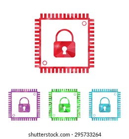 vector illustration of modern b lack icon cpu