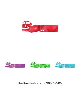 vector illustration of modern b lack icon lock