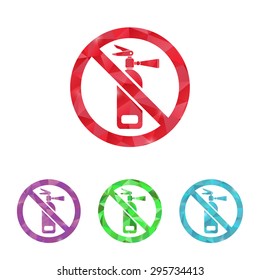 vector illustration of modern b lack icon fire extinguisher